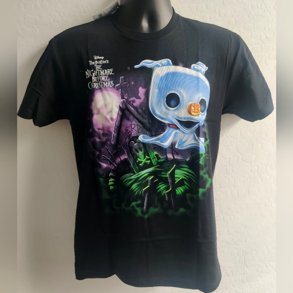 🆕 Disney Nightmare Before Christmas Black Zero unisex 100% cotton T-shirt_Small